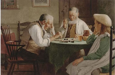 Henry Edward Spernon Tozer : Concentrated on a game of draughts