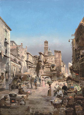 Robert Alott : A market at the Forum of Nerva, Rome