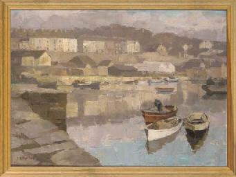 Millicent Emily Ayrton : A peaceful day in the harbour, Caernarvon