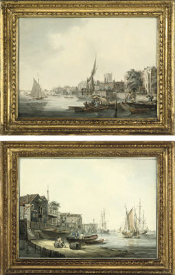 William Anderson : On the Thames near Westminster; and The Old King's Head on the Thames