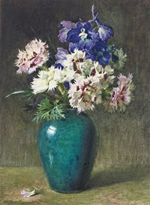 Helen Cordelia Angell : Pinks and Larkspur