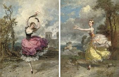 George Patten : Carlotta Grisi as La Esmeralda at Her Majesty's Theatre; ; and Lucile Grahn as Orithia in Les Camp des Amazones at Her Majesty's Theatre