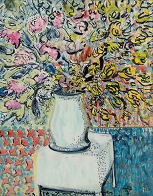 John Thompson : Flowers in a White Vase