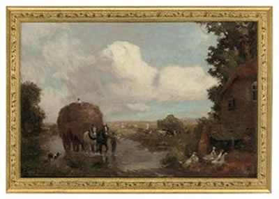 Max Ludby : Crossing the ford; and To the hayfields (a pair)