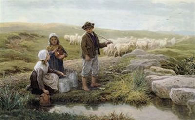 Robert Thorne Waite : Children fetching water from the spring