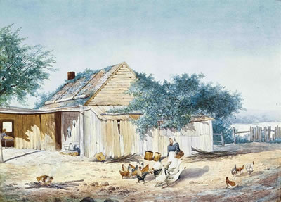 Charles E Astley : A settlers home at Willowburn, Toowoomba, Queensland; and While the billy boils on the range, Toowoomba, Queensland