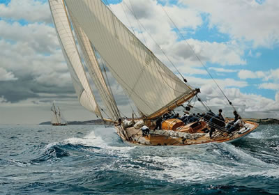 Jamie Medlin : Mariquita racing to windward during the Pendennis Cup, 2010