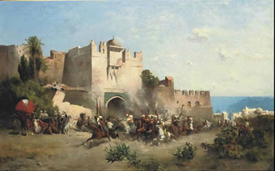 Emile Regnault de Maulmain : At the city gate