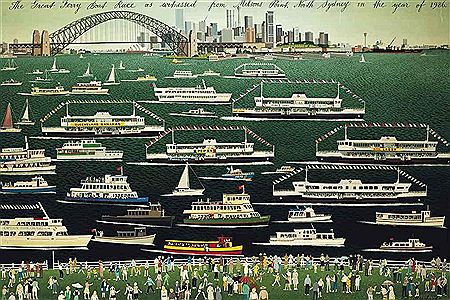 Bob Marchant : The Great Ferry Boat Race as witnessed from Milson's Point, North Sydney in the year of 1986