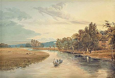 John Thirtle : River scene at Thorpe, Norwich