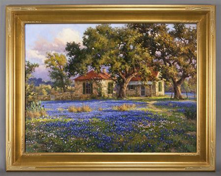 Mark Haworth : Rock House with Bluebonnets