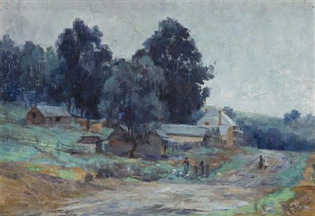 Clara Southern : YARRA STREET, WARRANDYTE, LOOKING WEST TOWARDS 'THE GRAND' HOTEL, c1905