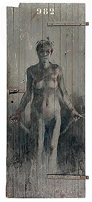 Gonzalo Borondo : Femme, porte n°982, 2013