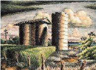 Edward Carpenter Bearden : Grain Silos, 1941