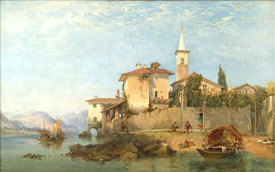 George Edwards Hering : Italian lake scene