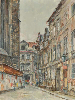 Jan Spacil-Zeranovsky : Prague - Týnská Street