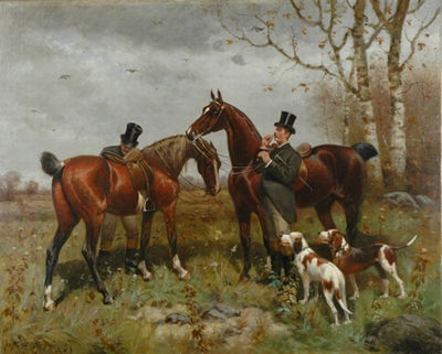 Scott (Nicholas Winfield) Leighton : Hunters in a Landscape