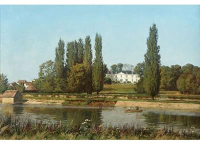 William Baptiste Baird : Boating on a River in France