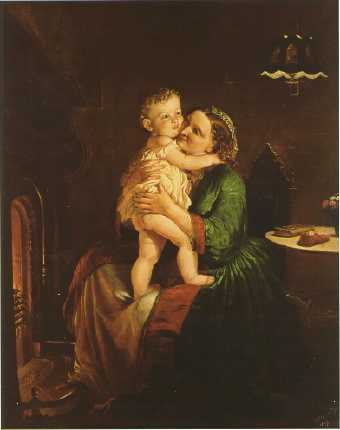 Lilly Martin Spencer : Mother and Child by this Hearth