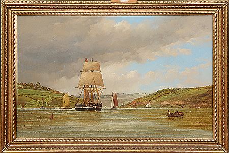 Arthur Wilde Parsons : Shipping in a West Country estuary