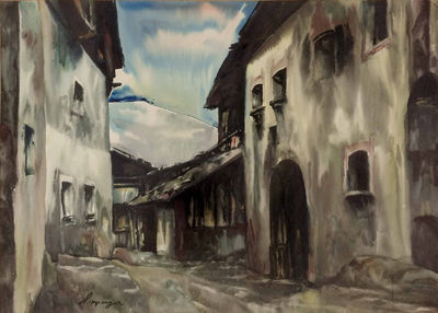 Johannes Hepperger : 'Dorfstraße in Tirol'