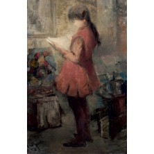 Demetrio Salgado Cosme : Niña de rojo leyendo