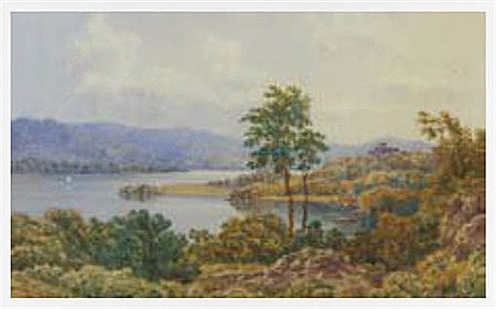 William Taylor Longmire : Wray Castle and Pulwyck Bay, Winderemere