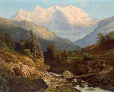 Carl Friedrich Seiffert : In the Swiss Alps, View of Jungfrau