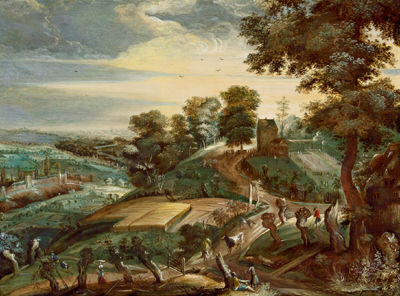 Kerstiaen Keuninck : View of a wide landscape with a town in the background