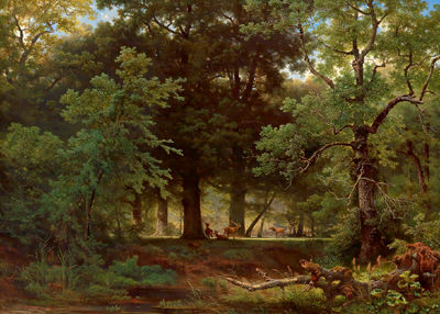 Joseph Holzer : Red Deer in the Prater Meadows