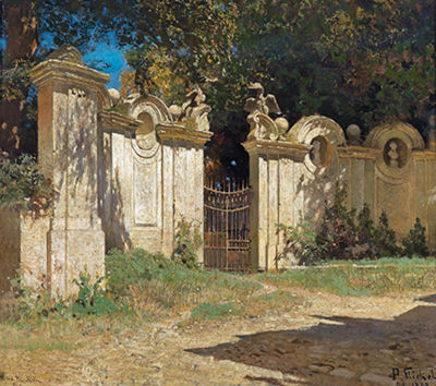 Paul Franz Flickel : View of a Baroque Garden Gate