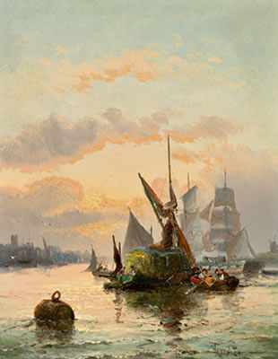 Georges William Thornley : Fishermen on the Coast and Fishermen Unloading their Catch (2)