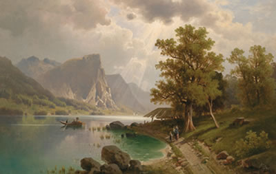 Anton Pick : The Mondsee with the Drachenwand Mountain