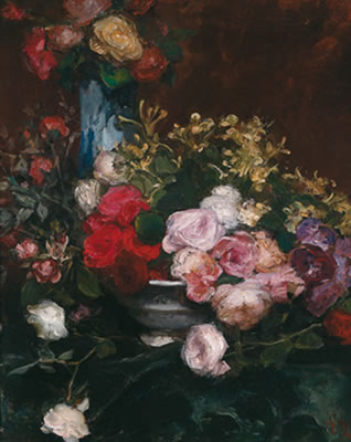 Edouard Agneessens : Still Life with Flowers