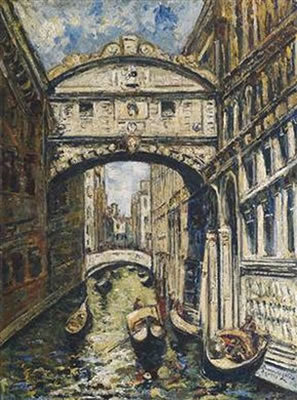 Ermenegildo Agazzi : Canal in Venice