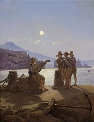 Carl Gustav Carus : Italian Fishermen in Naples Harbour