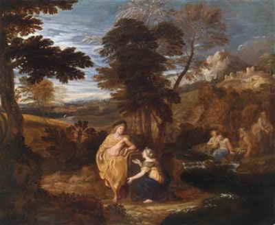 Giovanni Francesco Grimaldi : Landscape with Apollo and the Cumaean Sibyl