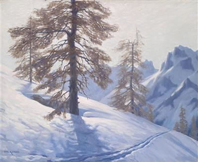 Otto Kuppers : 'View from the Engadin - Descent from Corvatsch-Silvaplana'