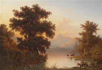 Franz Emil Krause : Mountain Lake in the Evening Light