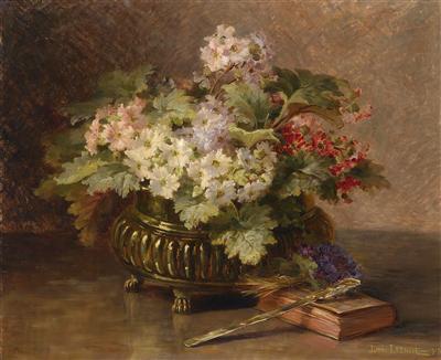 Louis Letsch : Flowers in a Copper Vase