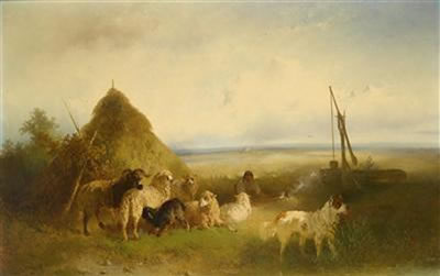 Carl Pischinger : Shepherdess in the Puszta