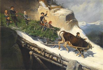 Anton Strassgschwandtner : 'Farmer Sleigh in the Salzburger Alps'