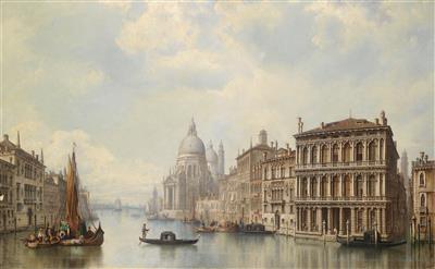 Ludwig Hermann : Large Venetian Scene with view of Santa Maria della Salute