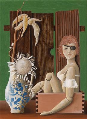 Helmut Fetz : Still life with thistle and puppet