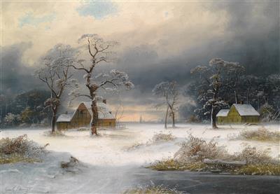 Gustav Lange : A Winter Landscape