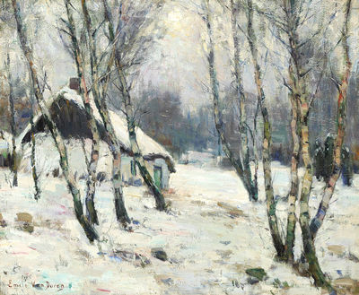 Emile Van Doren : SNEEUWLANDSCHAP MET HOEVE