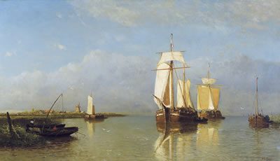 Paul Jean Clays : ZEILSCHEPEN EN PALINGVISSERS OP DE SCHELDE