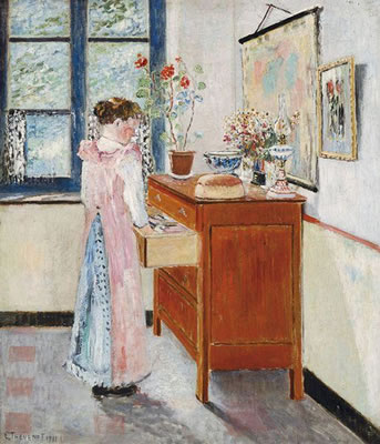 Louis Thevenet : FEMME DEVANT LA COMMODE