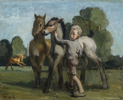 Albert Van Dyck : Franske avec poulains