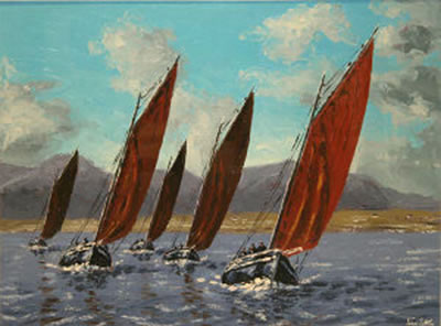 Ivan Sutton : 'Galway Hookers Racing, Roundstone Bay, Co Galway'